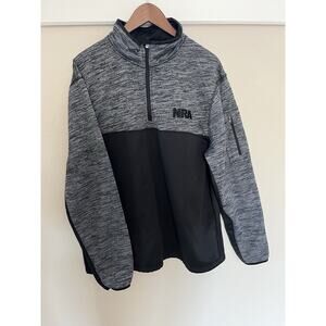 NRA Sweater Mens XL Black Gray Long Sleeve National Rifle Association 1/4 Zip